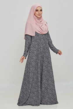 JUBAH PRINTED 39.01 - BLACK